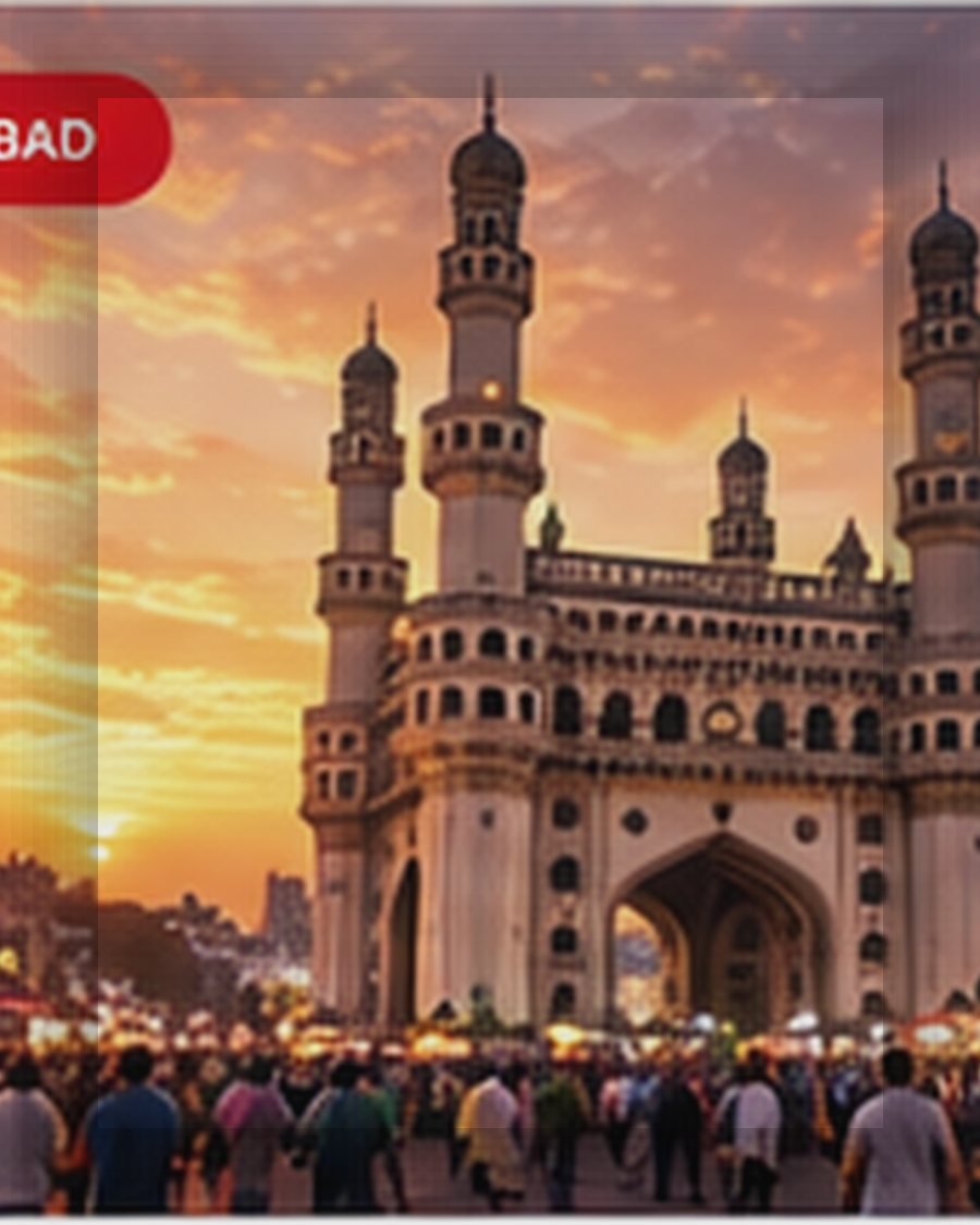 Charminar Sunrise Travel Poster prompt preview
