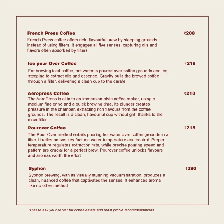 The Roastery Coffee House, Banjara Hills, Hyderabad — Menu page 23