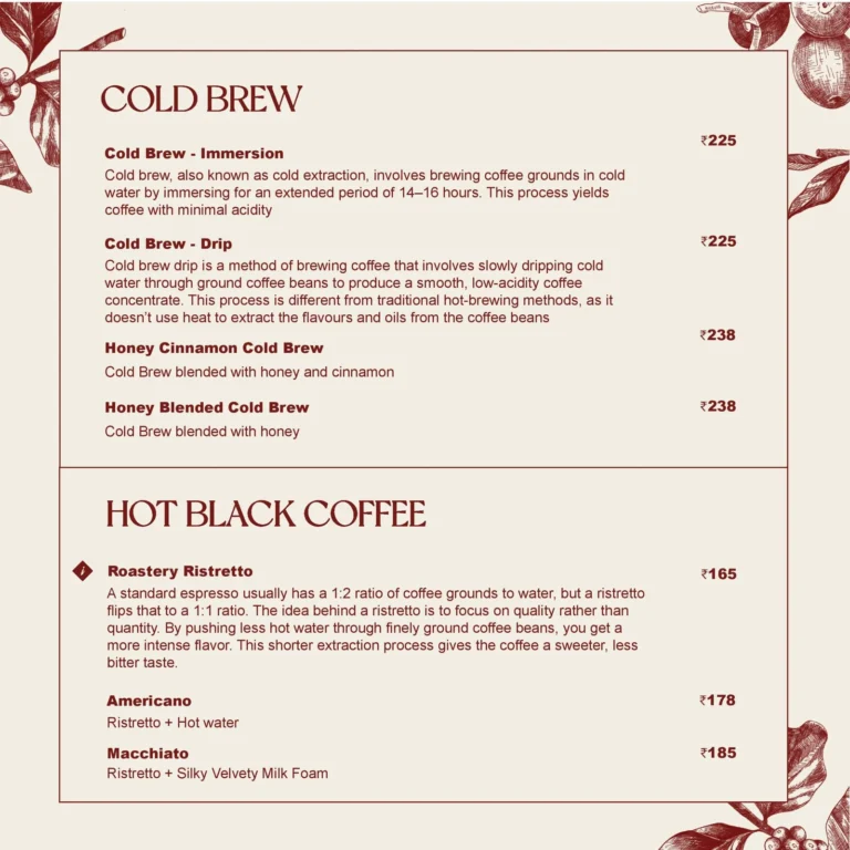 The Roastery Coffee House, Banjara Hills, Hyderabad — Menu page 22