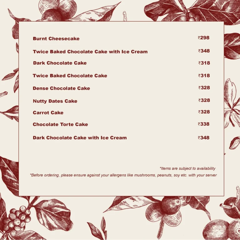 The Roastery Coffee House, Banjara Hills, Hyderabad — Menu page 16