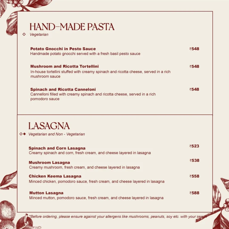 The Roastery Coffee House, Banjara Hills, Hyderabad — Menu page 4