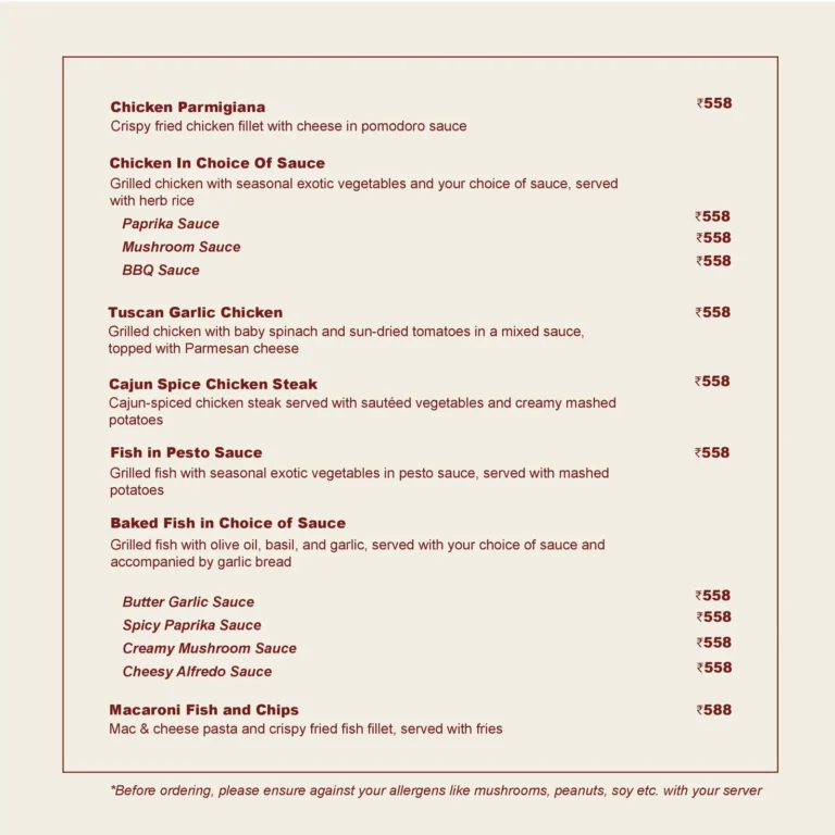 The Roastery Coffee House, Banjara Hills, Hyderabad — Menu page 1
