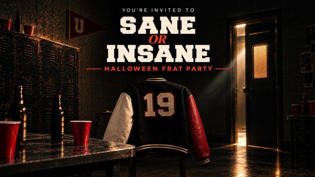 Sane or Insane - Halloween Frat Party — event promotional artwork